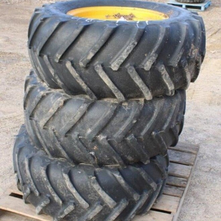 (3)Goodyear 38/14/20 Skid Steer Tires W/Rims