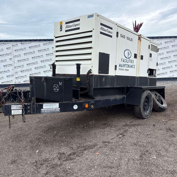 2006 Atlas Copco QAS108JD 125kVA Towable Diesel Generator
