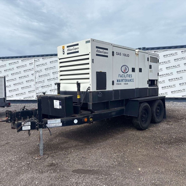 2004 Atlas Copco QAS108JD 125kVA Towable Diesel Generator