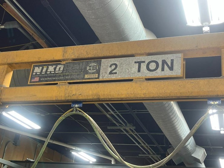 nikorail-2-ton-self-supporting-free-standing-crane-system,-34'x34'-frame,-7'-under-hook-height,-coff-image-6