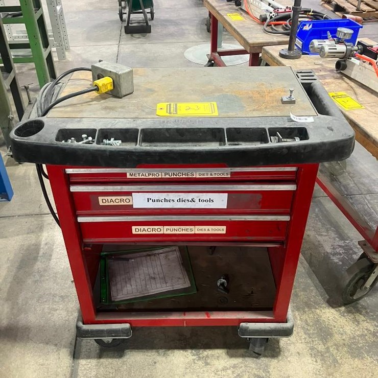 ROLLING TOOLBOX W/ ASSORTED PUNCHES & DIES