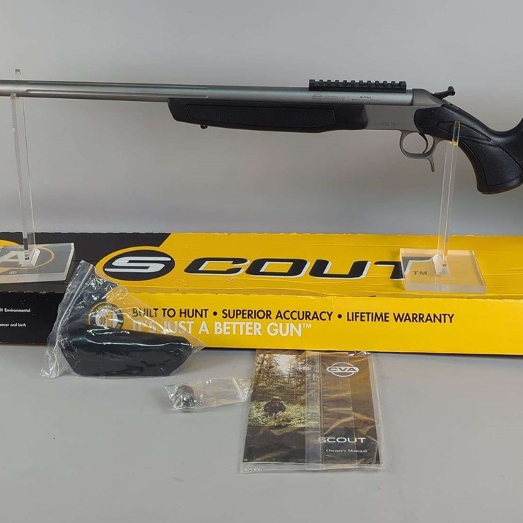 Dikar/ BPI/ CVA Scout 45-70 GOV'T Top Break Action Rifle SN# 61-06-029938-25, Extra Cheek Rest, Manual, In Original Box