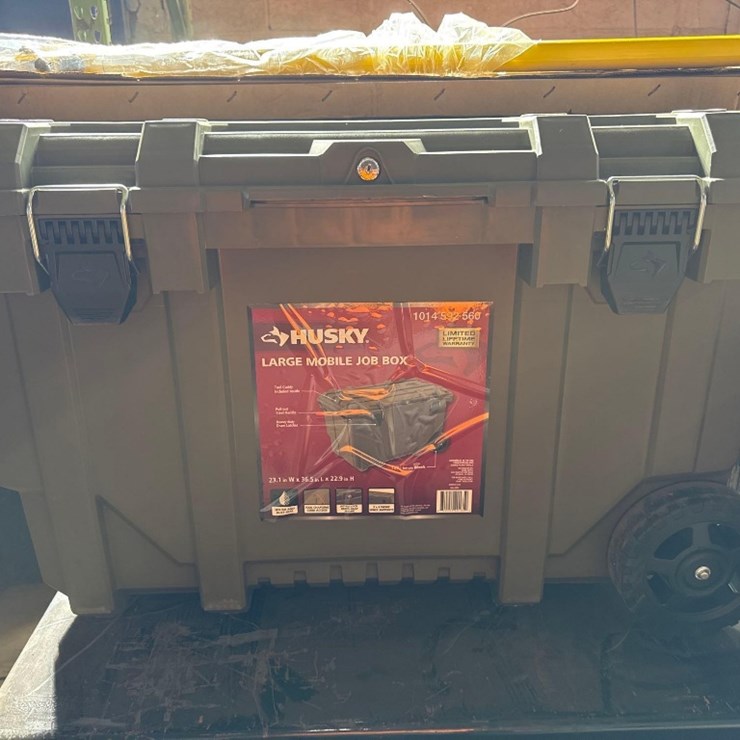 New Large Husky Rolling Plastic Job Box 36in long x 22in high
