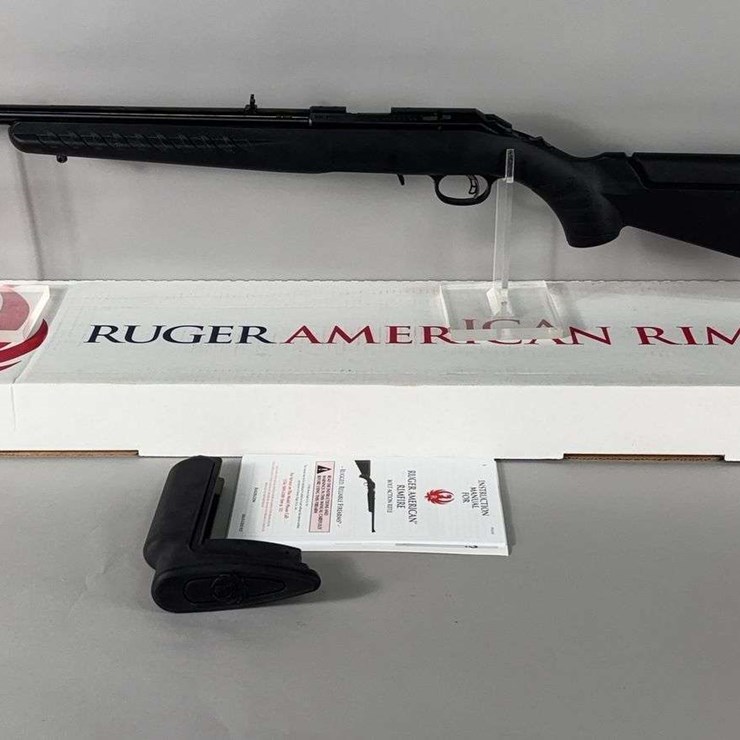 Ruger American .22 WMR Bolt Action Rifle SN# 836-81026, Additional Butt Plate With Higher Cheek Rest, In Original Box