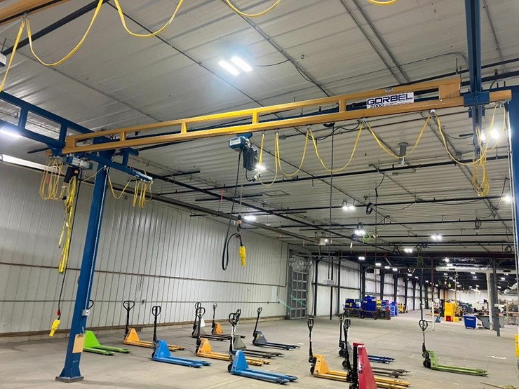 gorbel-2,000-lb.-capacity-dual-bridge-self-supporting-free-standing-crane-system,-24'-x-24'-frame,-1-image-5