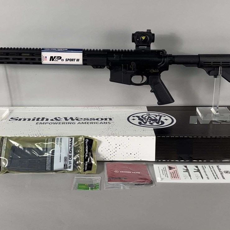 Smith & Wesson M&P-15 Sport III 5.56mm Rifle SN# TW89915, Red Dot Sight, Adjustable Stock, Manual, In Original Box