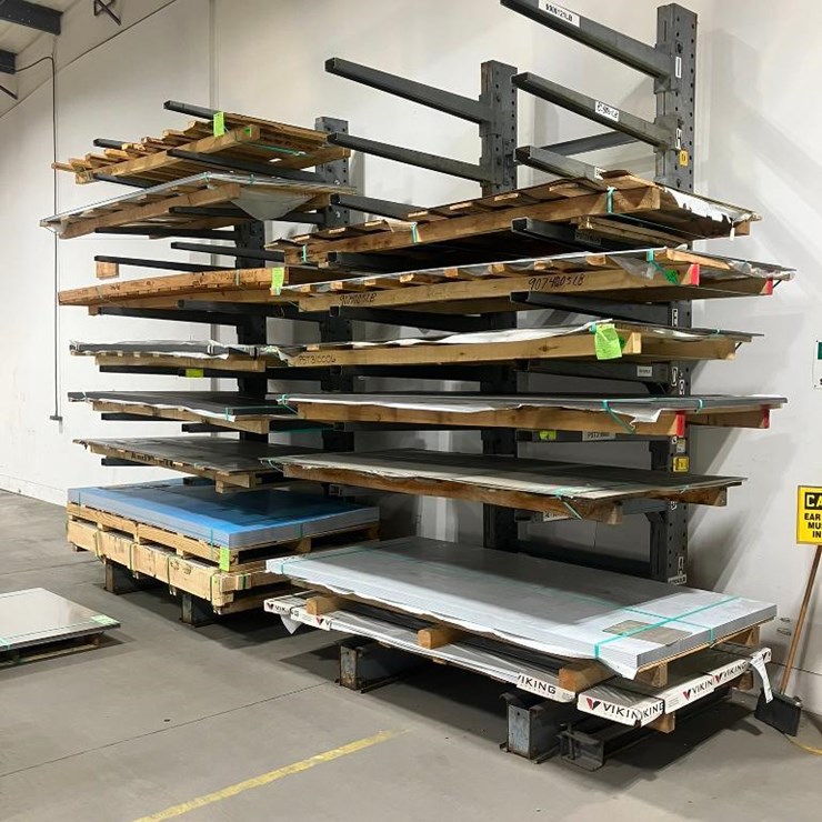 (2X) CANTILEVER RACKS, 12' X 68" (NO CONTENTS)