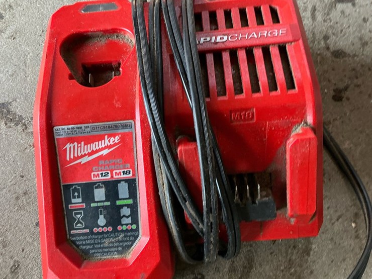 #108-•-milwaukee-m18-cordless-tool-lot:-2706-20-hammer-drill,-2646-20-grease-gun,-48-59-1808-rapid-charger-&-batteries-image-16