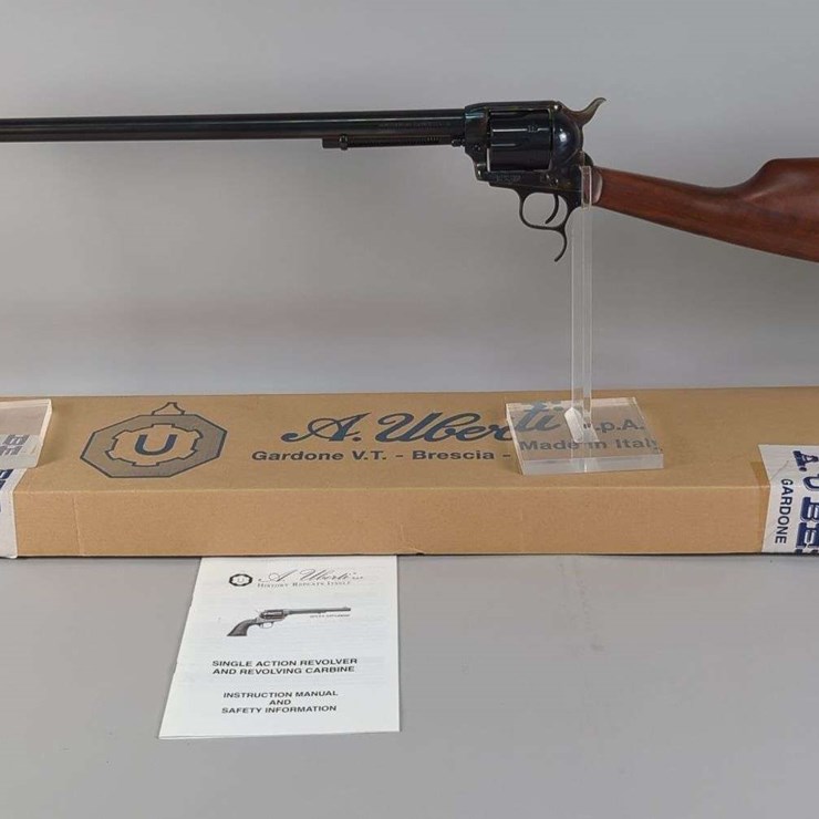 A. Uberti/ Taylor's & Co American Carbine .44-40 6-Shot Revolving Carbine Rifle SN# UZ3752, Manual, In Original Box