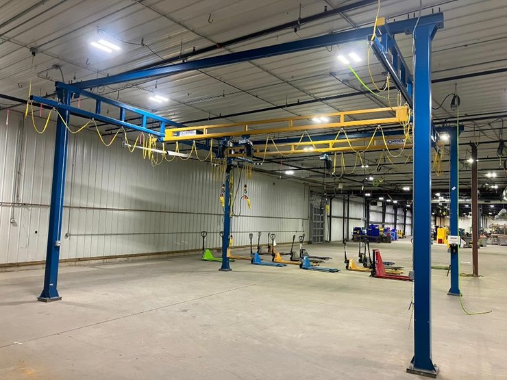 gorbel-2,000-lb.-capacity-dual-bridge-self-supporting-free-standing-crane-system,-24'-x-24'-frame,-1-image-3
