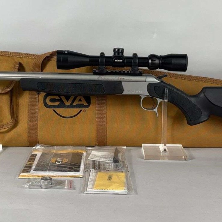 Dikar/ BPI/ CVA Scout .35 Whelen Top Break Action Rifle SN# 61-06-015034-24, Konus Pro 3-9x40 Scope, Manual, In Soft Case