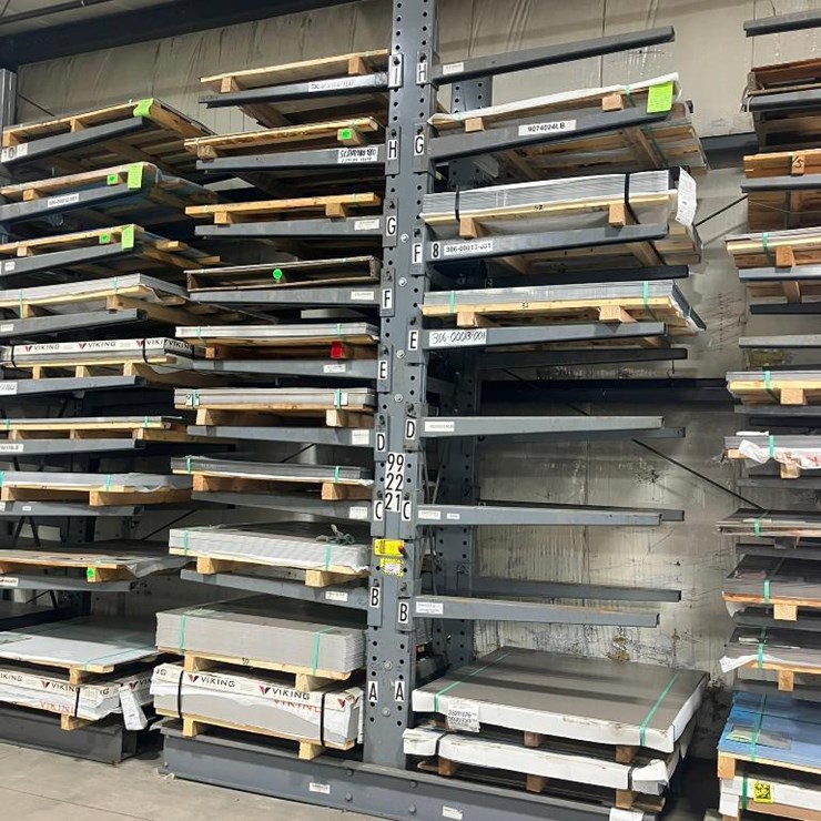 DUAL SIDED CANTILEVER RACK, 16'X 44" X 105" (NO CONTENTS)