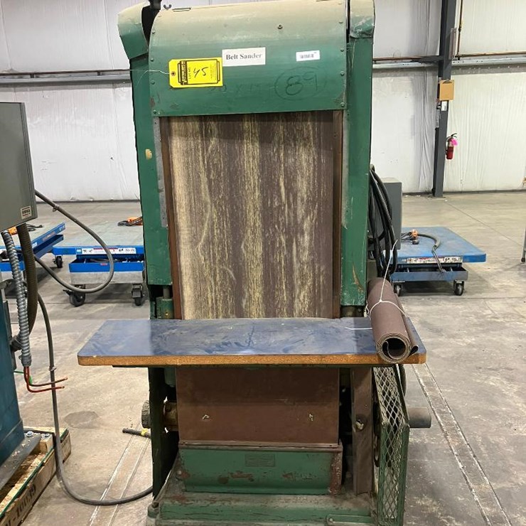 HORIZONTAL BELT SANDER, 20" X 144" BELT, 240V, PUSH BUTTON CONTROL