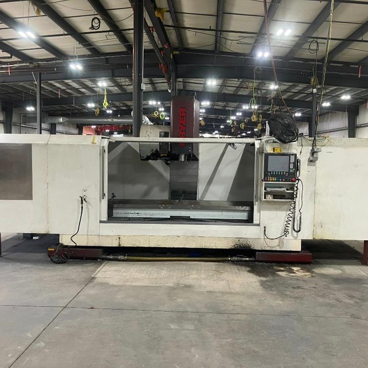 FRYER MC-100 CNC VERTICAL MACHINING CENTER, 30"X 105" T-SLOTTED WORKTABLE, CAT 40 TAPER SPINDLE, 24