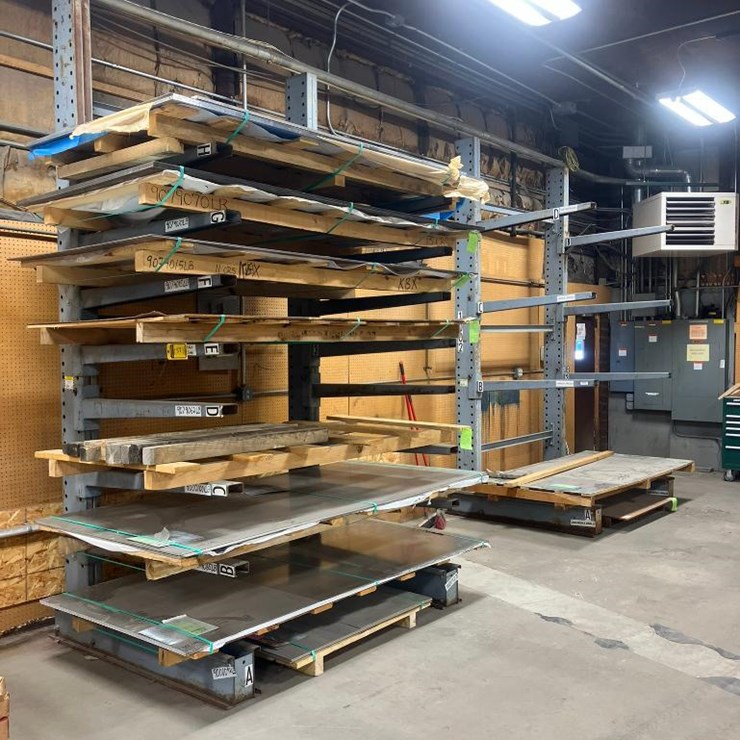 (2X) CANTILEVER RACKS, 12' X 68" (NO CONTENTS)
