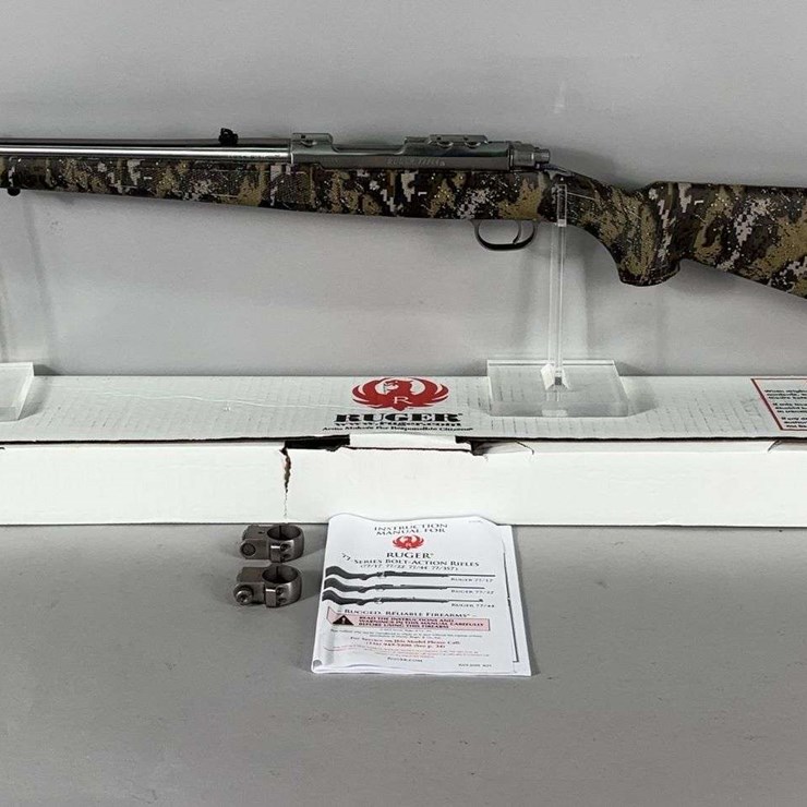 Ruger 77/44 .44 Rem Mag Bolt Action Rifle SN# 740-59101, Scope Rings, Manual, In Original Box