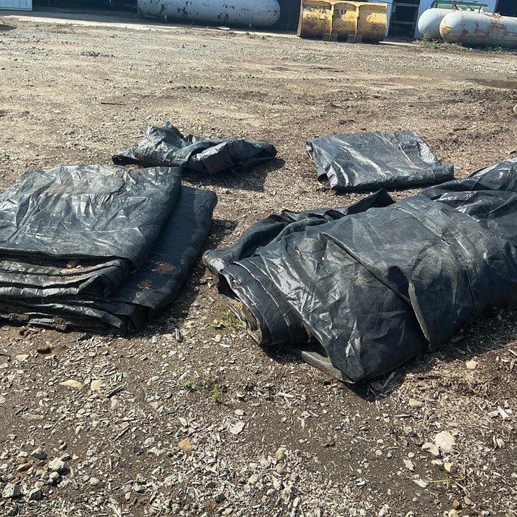 #178 • (4) Heavy-Duty Log Cover Black Tarps