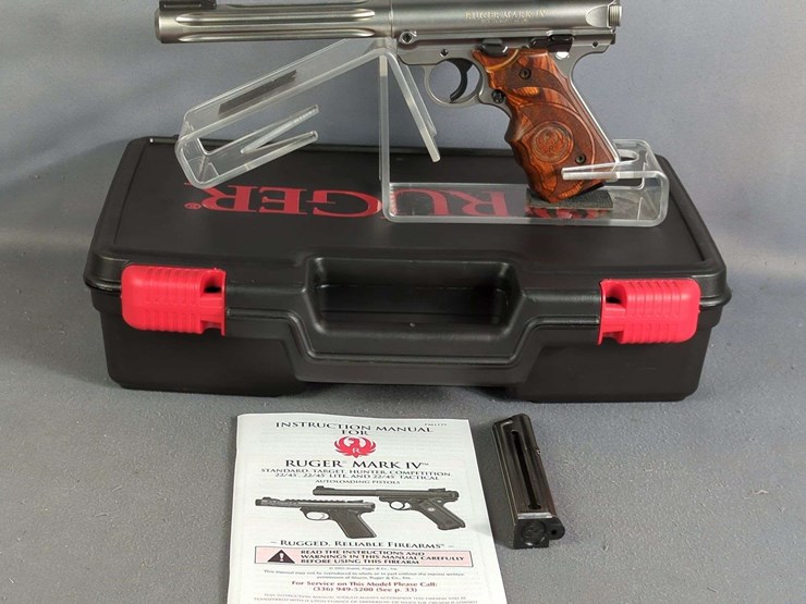 ruger-mark-iv-hunter-.22-lr-pistol-sn#-500777212,-2-total-mags,-manual,-in-original-hard-case-image-1