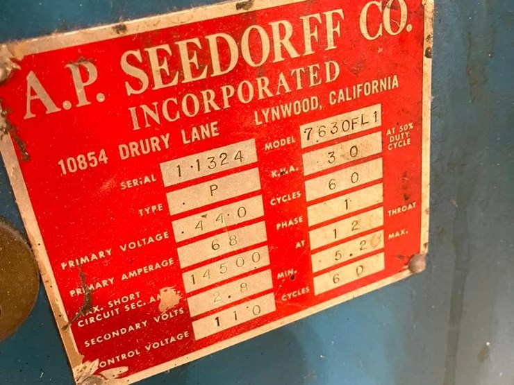 a.-p.-seedorff-co.-model-7630fl1-spot-welder,-s/n-1-1324,-30-kva,-440v-single-phase,-microprocessor-image-4
