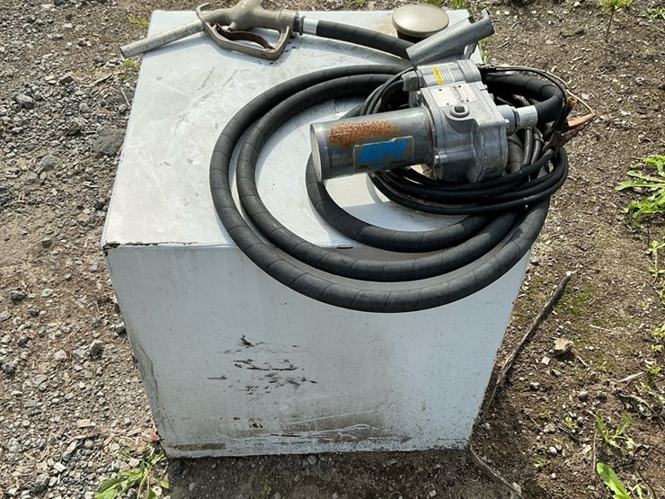 #185-•-steel-auxiliary-fuel-transfer-tank-with-gpi-150s-12v-electric-pump,-hose,-and-nozzle-image-1