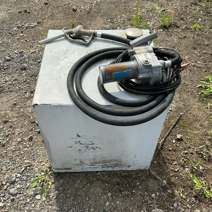 #185 • Steel Auxiliary Fuel Transfer Tank with GPI 150S 12V Electric Pump, Hose, and Nozzle