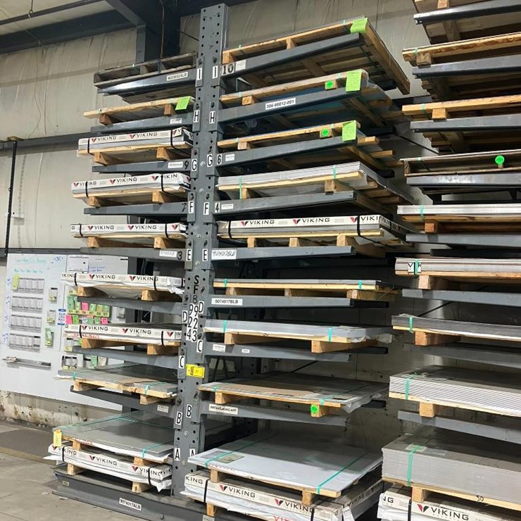 DUAL SIDED CANTILEVER RACK, 16'X 44" X 105" (NO CONTENTS)