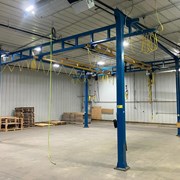 GORBEL 2,000 LB. CAPACITY DUAL BRIDGE SELF-SUPPORTING FREE-STANDING CRANE SYSTEM, 24' X 24' FRAME, 1
