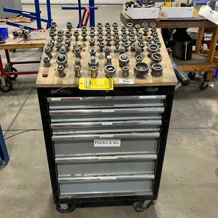 ROLLING TOOLBOX W/ ASSORTED DI-ACRO PUNCHES & DIES
