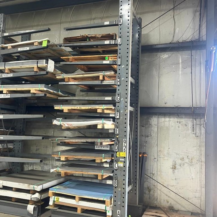 CANTILEVER RACK, 16' X 68" (NO CONTENTS)