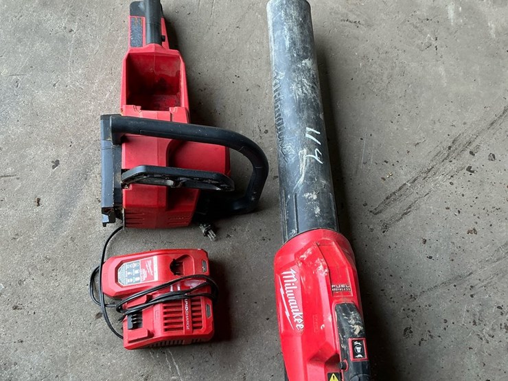 #114-•-milwaukee-m18-fuel-blower,-chainsaw-powerhead,-and-rapid-charger-image-2