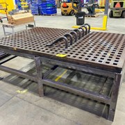 ACORN 60"X96" WELDING TABLE, 1-3/4"X1-3/4" FIXTURE INPUTS, W/ ASSORTED HOLD DOWNS
