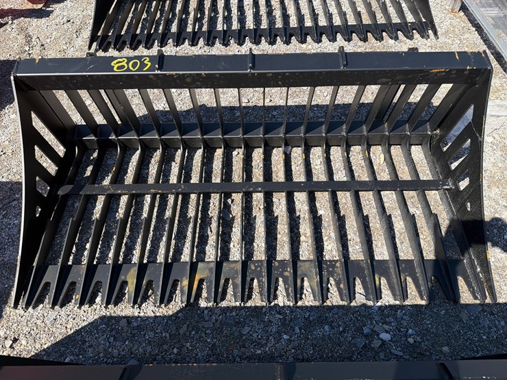 #803-•-63”-skid-steer-rock-bucket-image-1