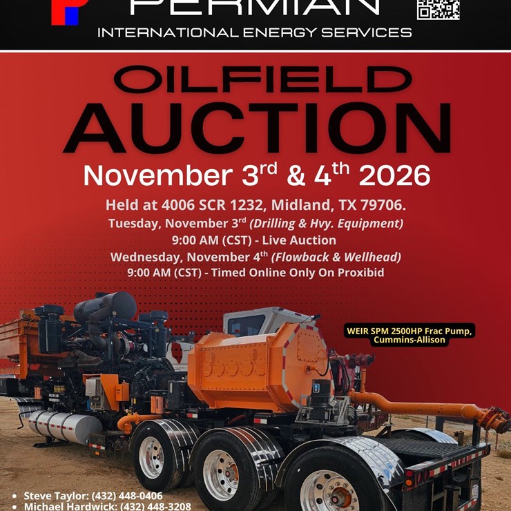 DAY 2 FlowBack Iron, Frac Valve & Well Head Auction (ONLINE ONLY)