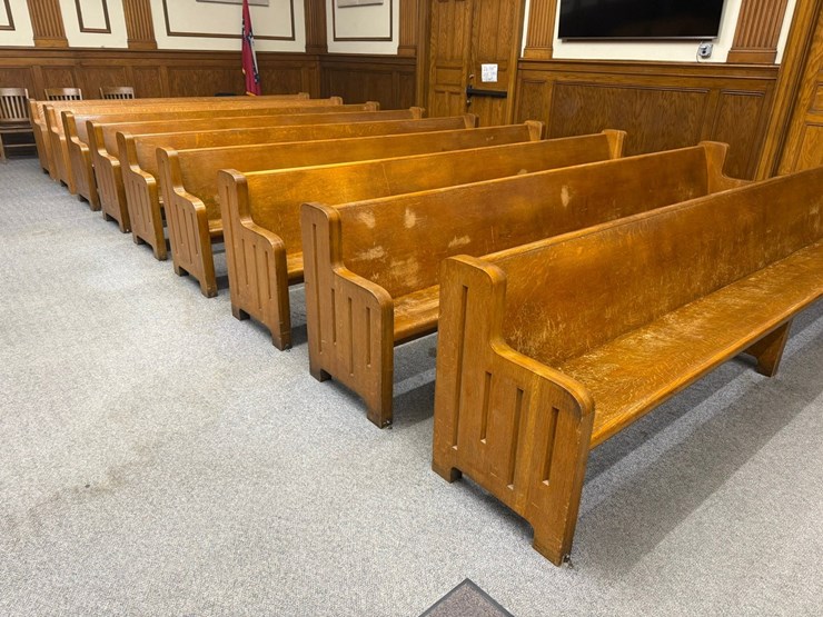 #46845-•-lot-of-(5)-wooden-pews-inv#46845-image-2