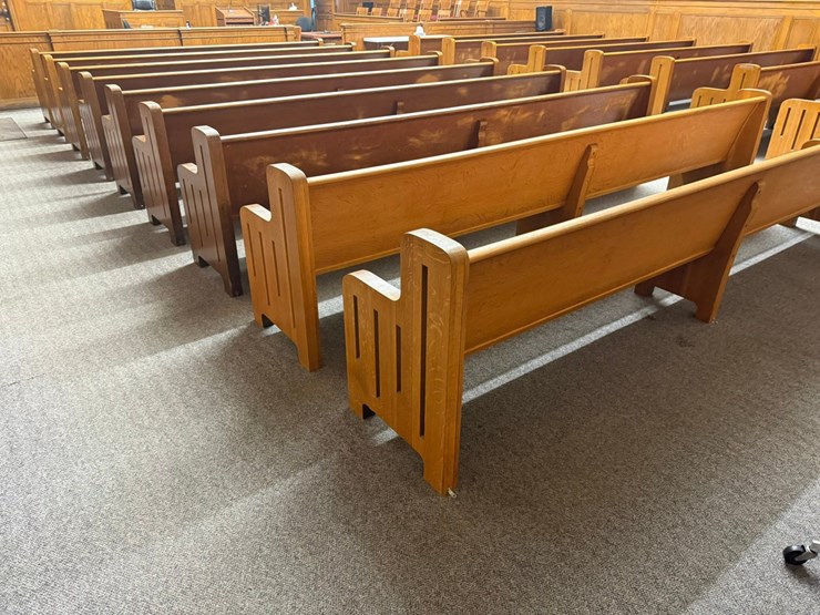 #46845-•-lot-of-(5)-wooden-pews-inv#46845-image-4