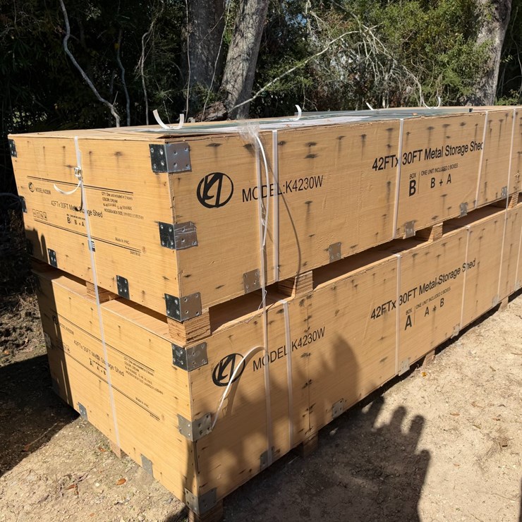 #5117 • Unused 42FT x 30FT Metal Storage Shed