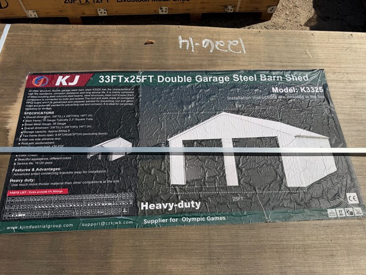 #5120-•-33ftx25ft-double-garage-steel-barn-image-4