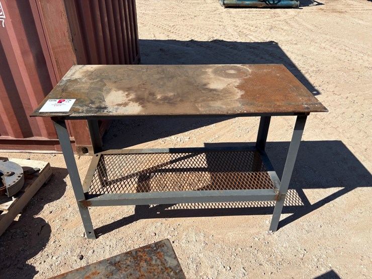 (2)-metal-shop-tables-&-tool-rack-image-4