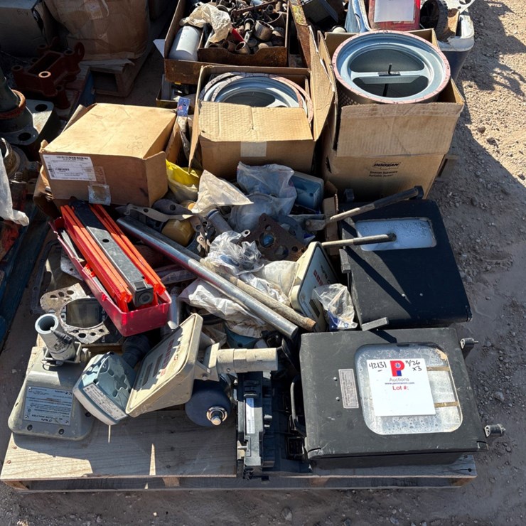 (3 pallets) w/ (2) Bristol’s chart recorders, assorted sockets, hand tools, hydraulic & suction hoses, flow meters, etc.