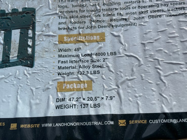 #4064-•-landhonor-45"-pallet-fork-frame-attachment-with-bale-spear-and-2"-hitch-receiver-image-5