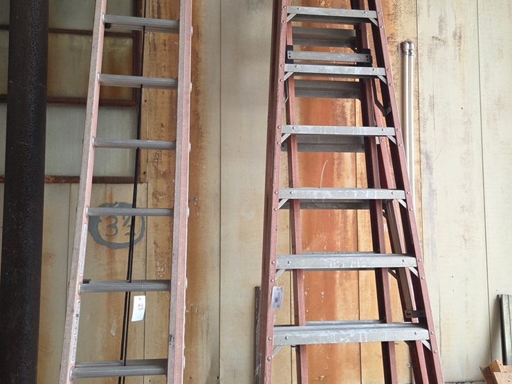 #23-•-10-ft-"a"-ladder-with-8-ft-extension-(broken)-&-24-ft-extension-ladder-image-1