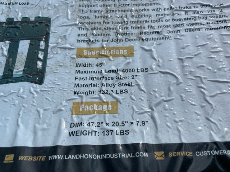 #4061-•-landhonor-45"-pallet-fork-frame-attachment-with-bale-spear-and-2"-hitch-receiver-image-5