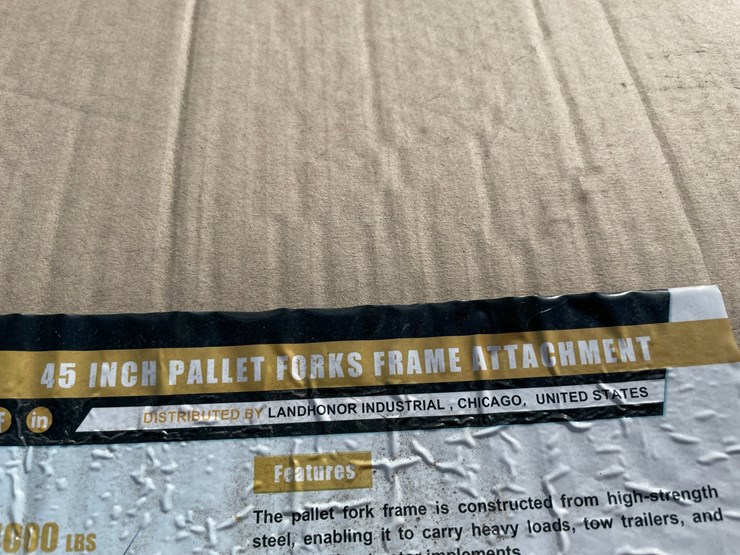#4064-•-landhonor-45"-pallet-fork-frame-attachment-with-bale-spear-and-2"-hitch-receiver-image-2