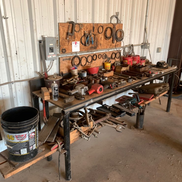 8’ x 2’ x 3’ Metal Work Bench and All it’s Contents