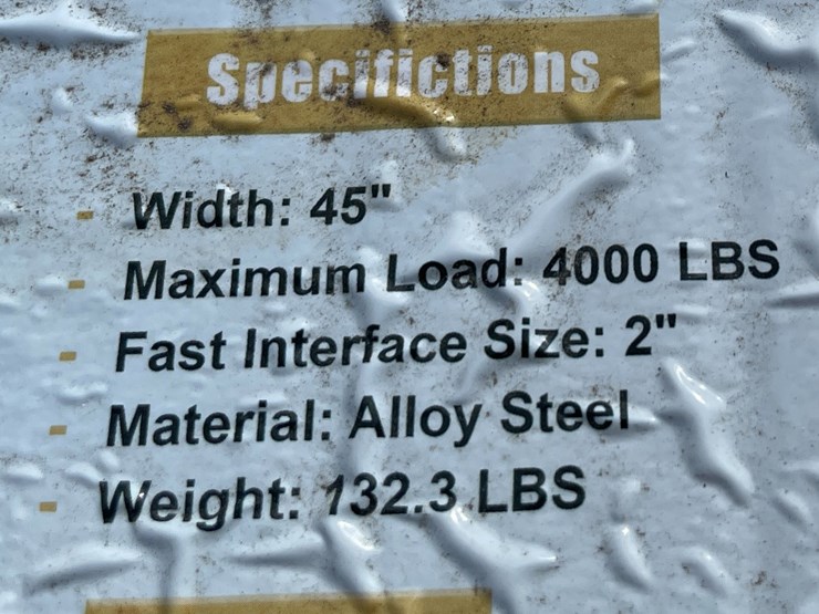 #4062-•-landhonor-45"-pallet-fork-frame-attachment-with-bale-spear-and-2"-hitch-receiver-image-4