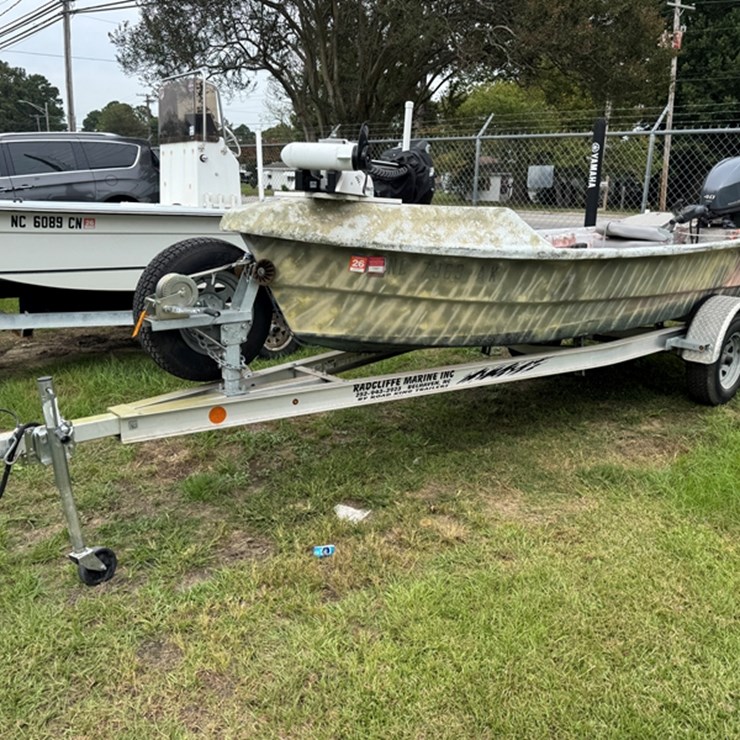 1977 16' RIVER OX FIBERGLASS TILLER STEER BOAT LOW HOUR YAMAHA F40LA 40HP 4-STROKE TILLER STEER