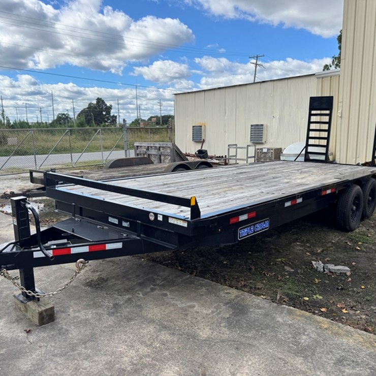 2025 TRIPLE CROWN 102"X24' DUAL AXLE DECK-OVER EQUIPMENT TRAILER - FOLDING RAMPS - GVWR: 14,000LB