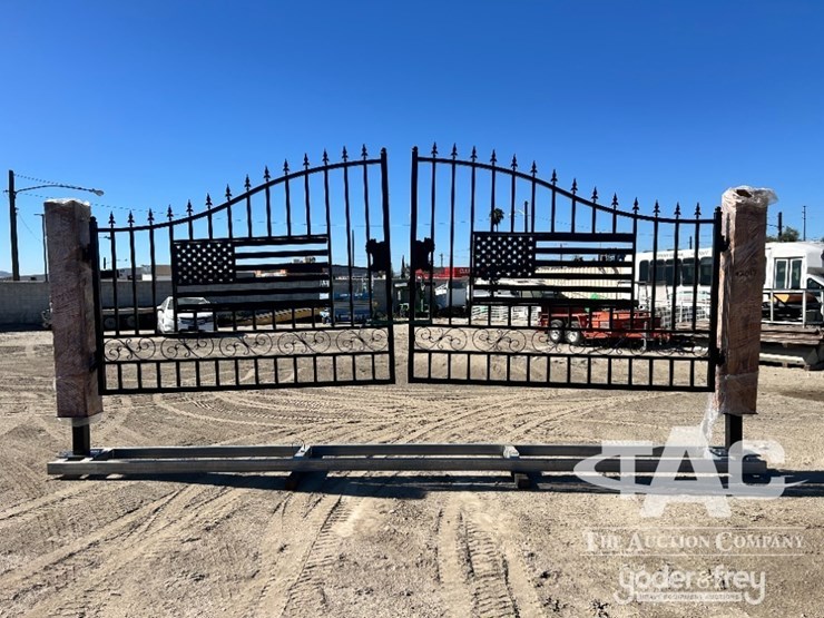 2026-earthygrounds-eg-10s-uf-20ft-double-swing-wrought-iron-driveway-gate-w/timber-posts,-us-flag-design.-image-1