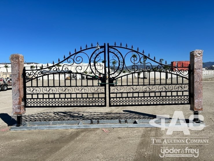 2026-earthygrounds-eg-10s-sc-20ft-double-swing-wrought-iron-driveway-gate-w/timber-posts,-scrollwork-construction-design.-image-1