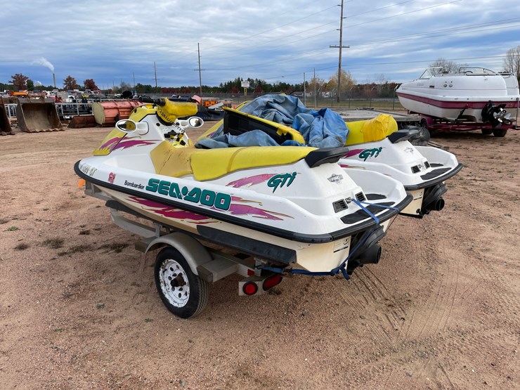 #1028-•-(2)-bombardier-sea-doo-jet-ski-with-triton-trailer-(no-registration-card)-image-7